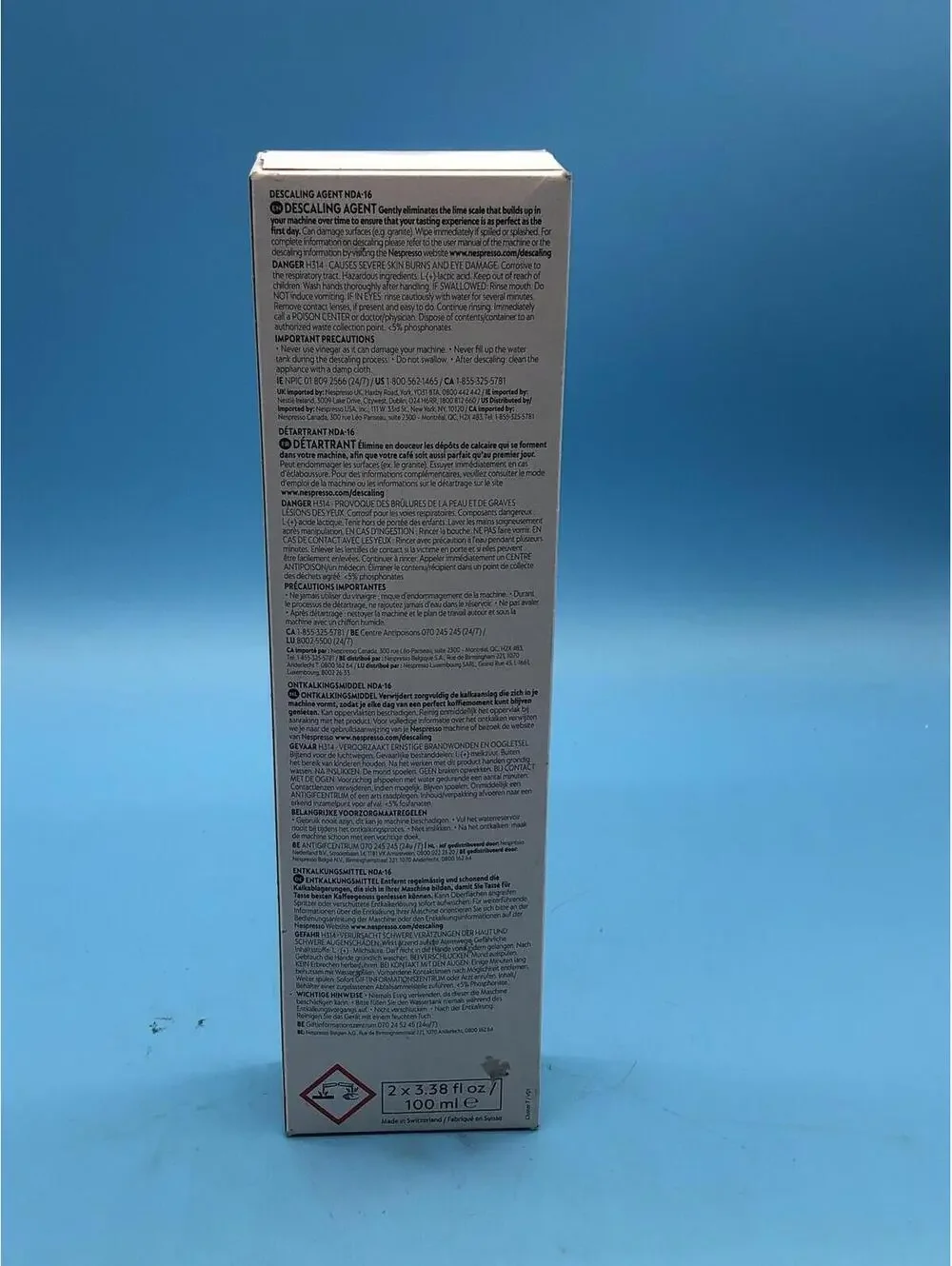 Nespresso descaling agent